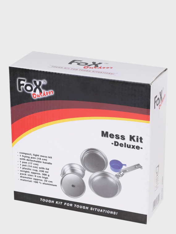 FOX OUTDOOR NACZYNIA TURYSTYCZNE ZESTAW DELUX ALUMINIUM