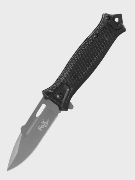 FOX OUTDOOR NÓŻ SKŁADANY TAKTYCZNY RATOWNICZY SNAKE CZARNY