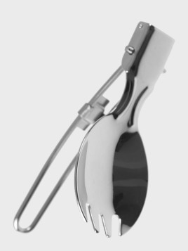 FOX OUTDOOR NIEZBĘDNIK SKŁADANY  ŁYŻKA WIDELEC 2W1 SPORK STAL