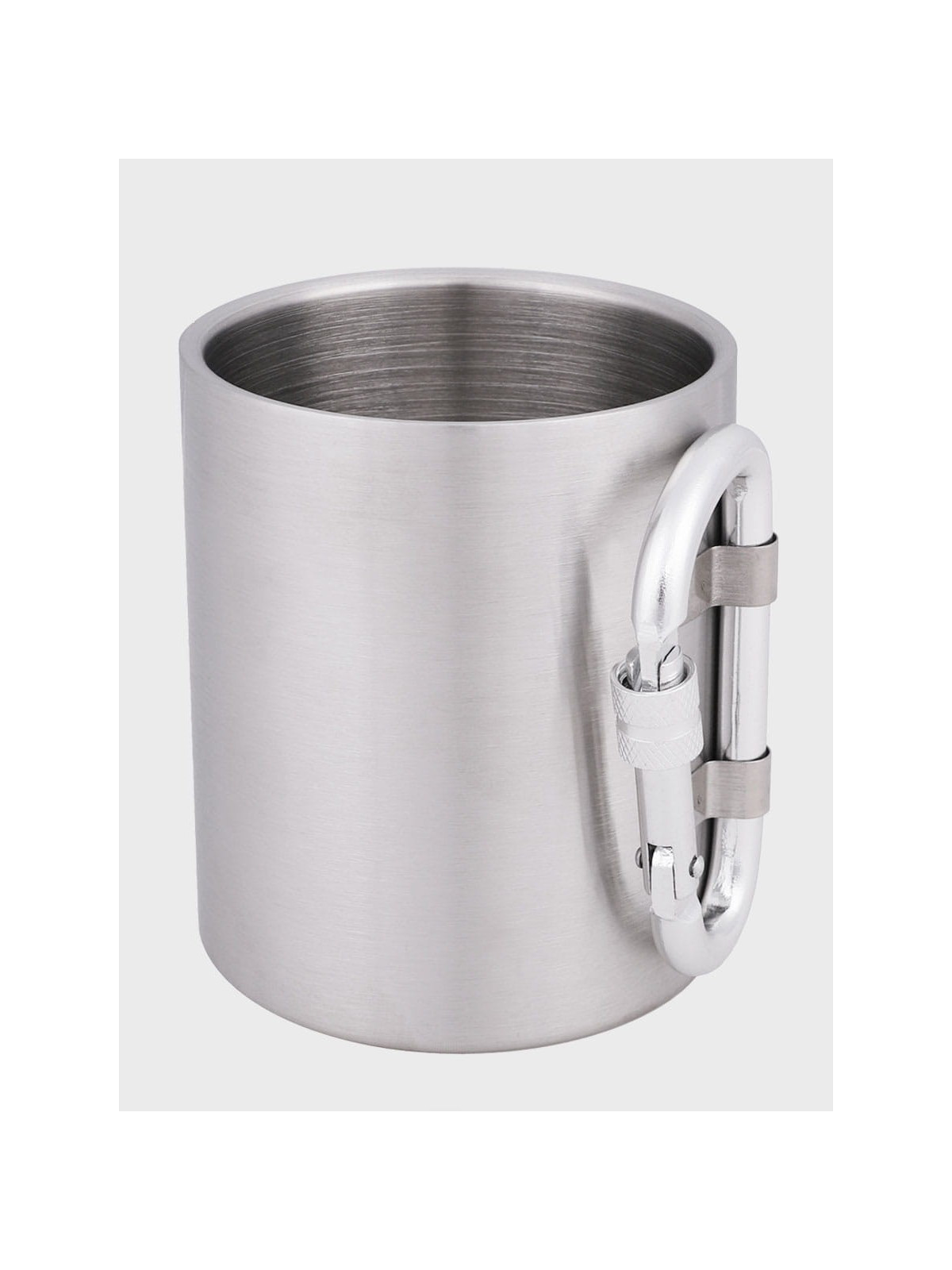 FOX OUTDOOR KUBEK TERMICZNY STALOWY 300ML Z KARABIŃCZYKIEM 