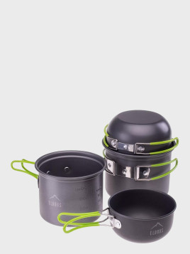 ELBRUS Zestaw Naczyń Turystycznych Hike Pro Cook Set Szaro-zielony