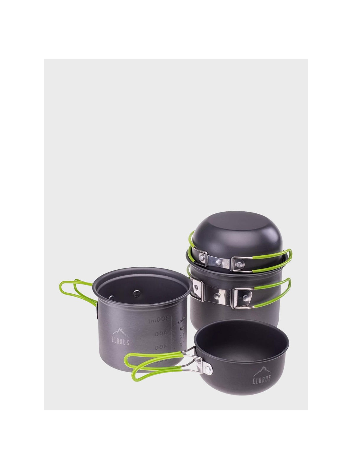 ELBRUS Zestaw Naczyń Turystycznych Hike Pro Cook Set Szaro-zielony