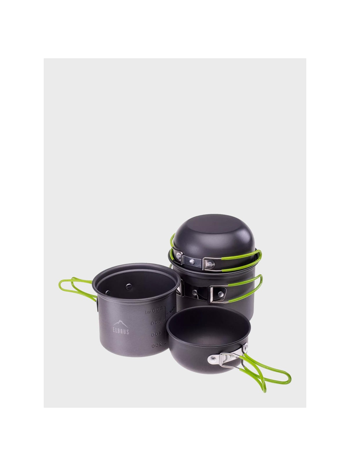 ELBRUS Zestaw Naczyń Turystycznych Hike Pro Cook Set Szaro-zielony
