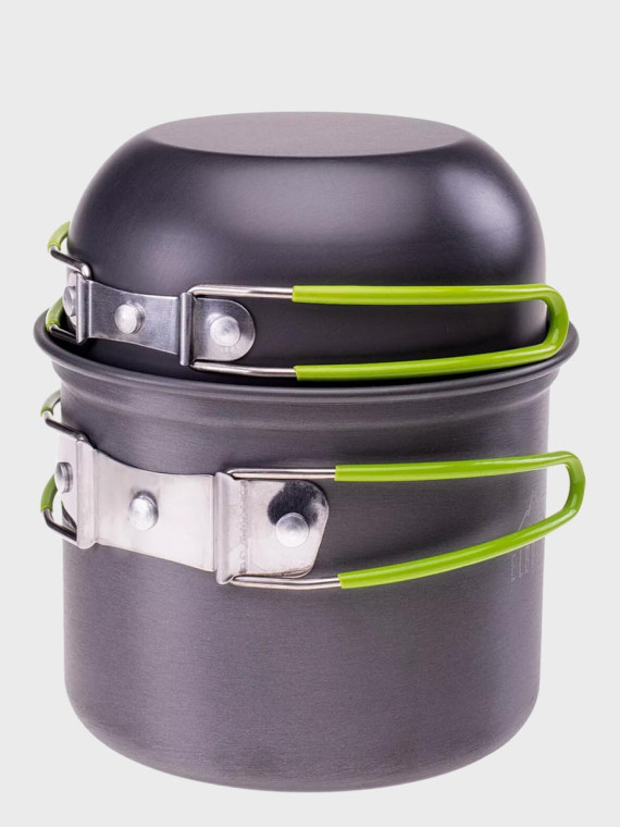 ELBRUS Zestaw Naczyń Turystycznych Hike Pro Cook Set Szaro-zielony