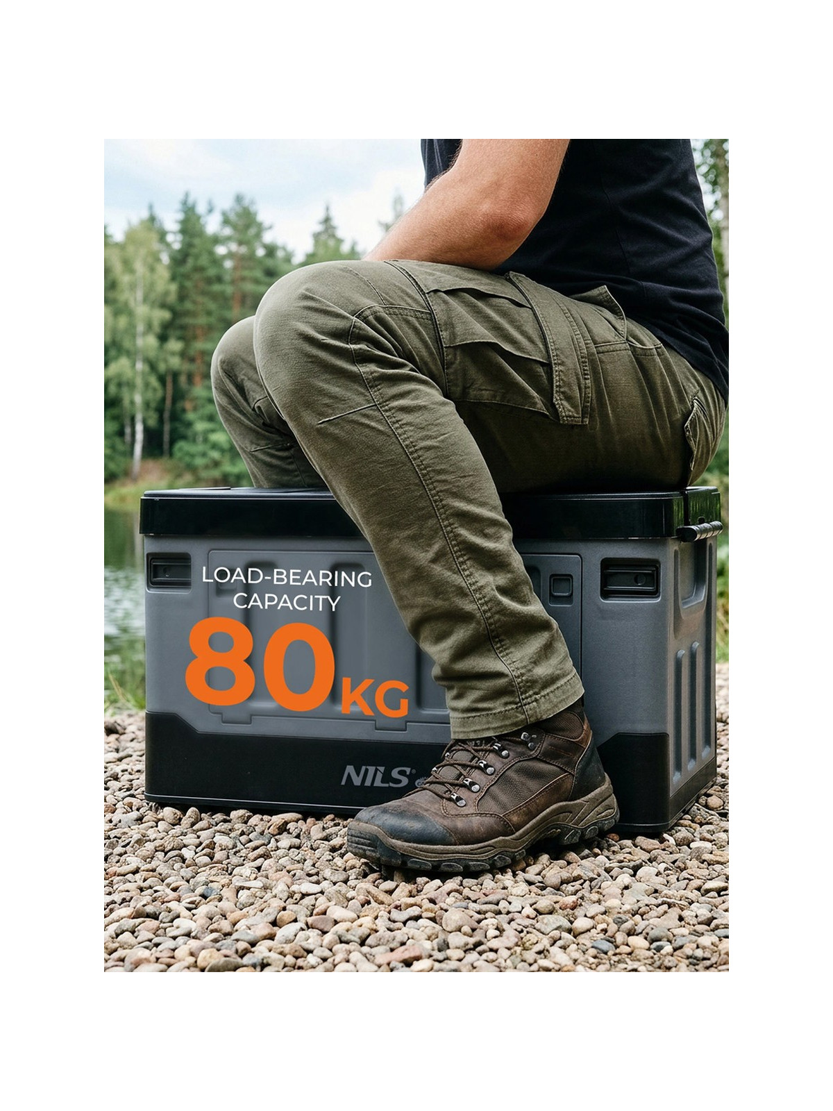 NILS CAMP Skrzynia składana transportowa NCB4602 70l szara