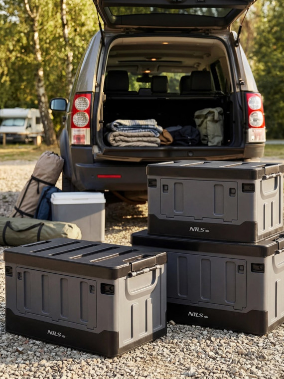 NILS CAMP Skrzynia składana transportowa NCB4602 70l szara