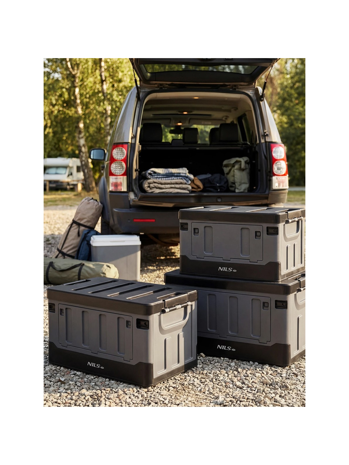 NILS CAMP Skrzynia składana transportowa NCB4602 70l szara