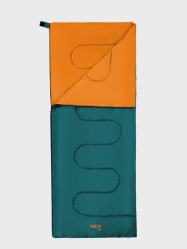 NILS CAMP Śpiwór turystyczny kołdra NC2002 190x75cm 5-15°C zielono-pomarańczowy