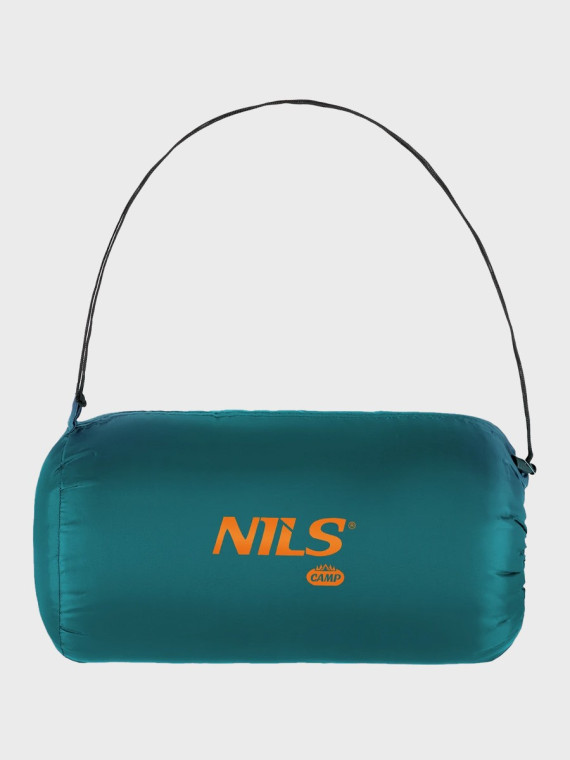 NILS CAMP Śpiwór turystyczny kołdra NC2002 190x75cm 5-15°C zielono-pomarańczowy