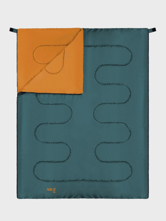 NILS CAMP Śpiwór turystyczny kołdra NC2002 190x75cm 5-15°C zielono-pomarańczowy