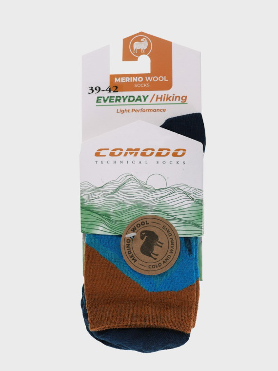COMODO Skarpety Oddychające Wełniane Turystyczne 70% Wełna Merino Letnie w Góry Denim 43-46