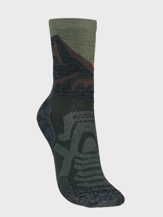 COMODO Skarpety Oddychające Wełniane Turystyczne 70% Wełna Merino Letnie w Góry Khaki 43-46