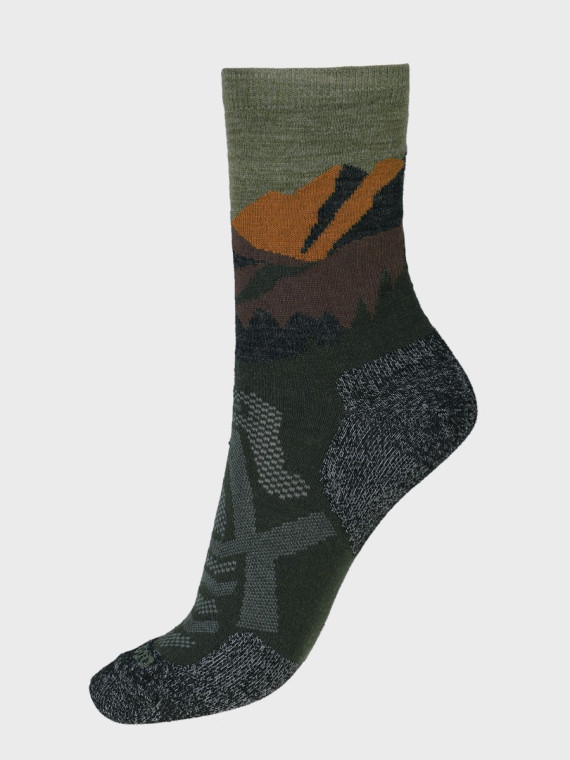 COMODO Skarpety Oddychające Wełniane Turystyczne 70% Wełna Merino Letnie w Góry Khaki 43-46