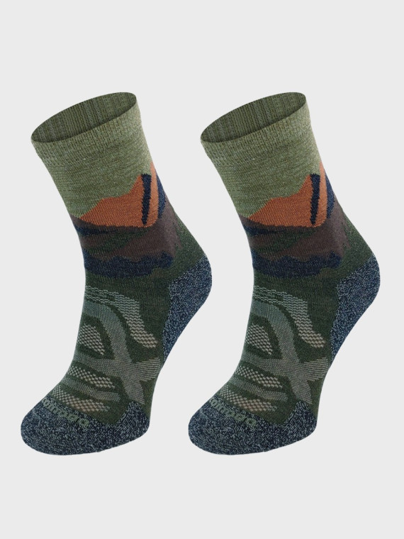 COMODO Skarpety Oddychające Wełniane Turystyczne 70% Wełna Merino Letnie w Góry Khaki 43-46