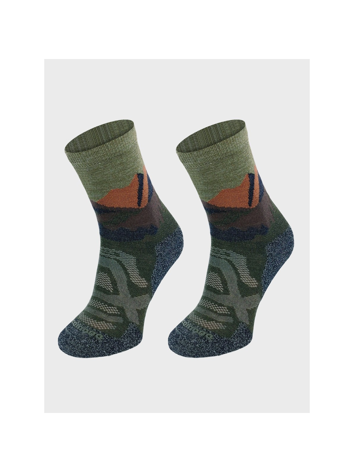 COMODO Skarpety Oddychające Wełniane Turystyczne 70% Wełna Merino Letnie w Góry Khaki 43-46