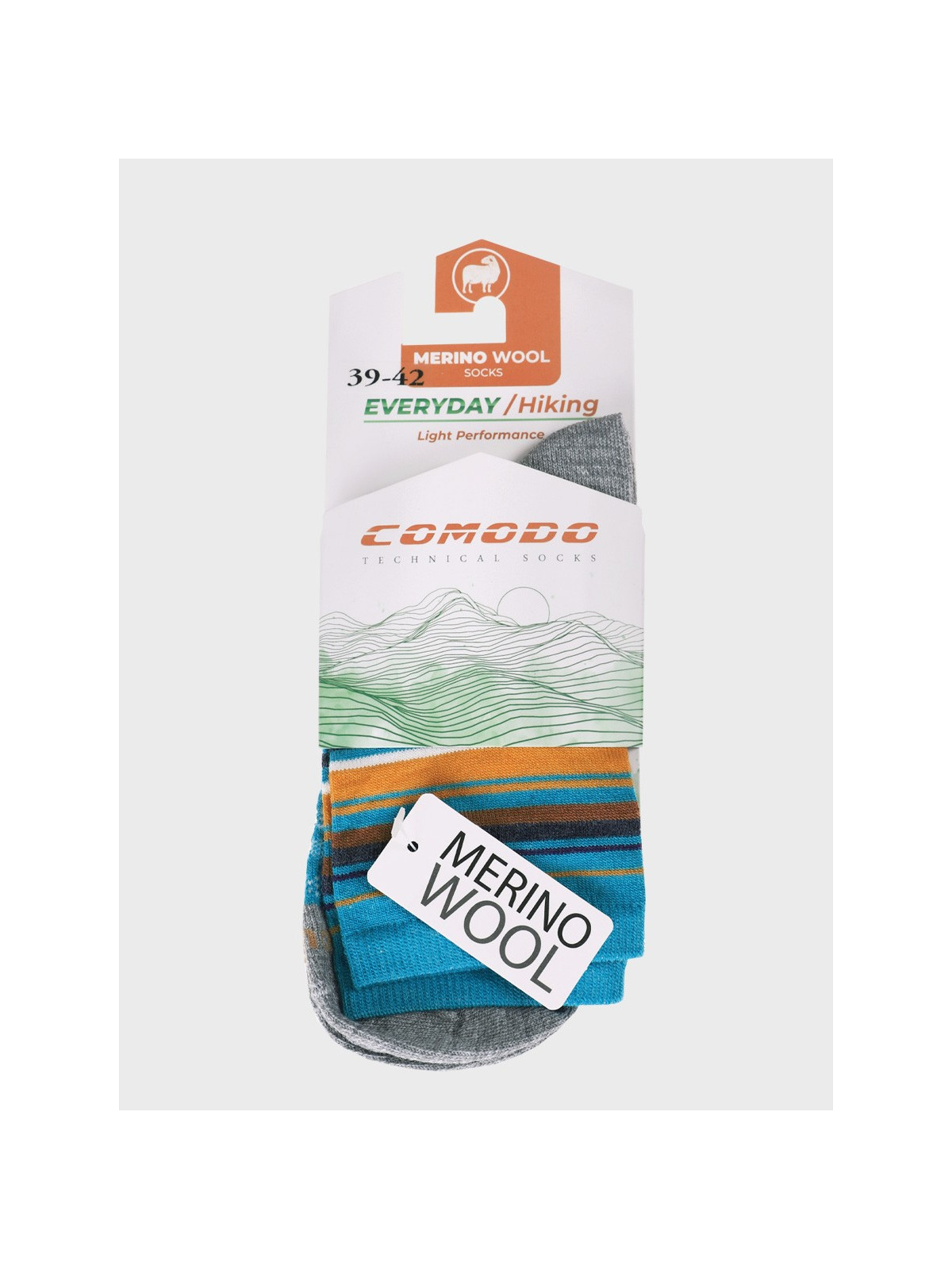 COMODO Skarpety Oddychające Wełniane Turystyczne 70% Wełna Merino Letnie Niebieskie 43-46