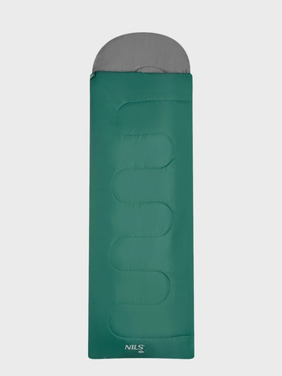 NILS CAMP Śpiwór turystyczny kołdra letni NC2105 220x75cm 12-25°C L zielono-szary
