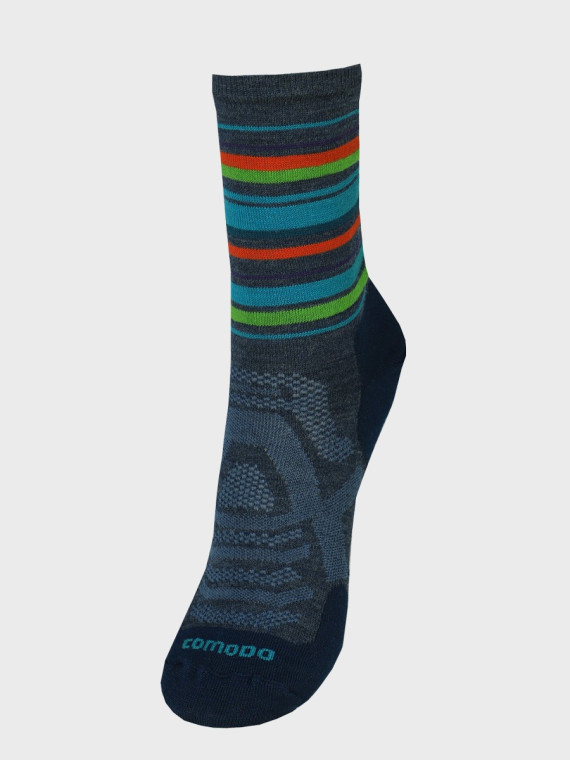 COMODO Skarpety Oddychające Wełniane Turystyczne 70% Wełna Merino Letnie Denim 43-46