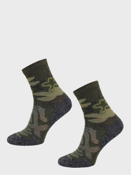 COMODO Skarpety Oddychające Wełniane Turystyczne 70% Wełna Merino Letnie Khaki 35-38