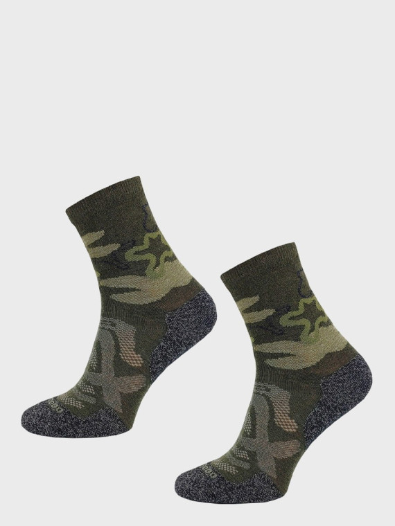 COMODO Skarpety Oddychające Wełniane Turystyczne 70% Wełna Merino Letnie Khaki 35-38