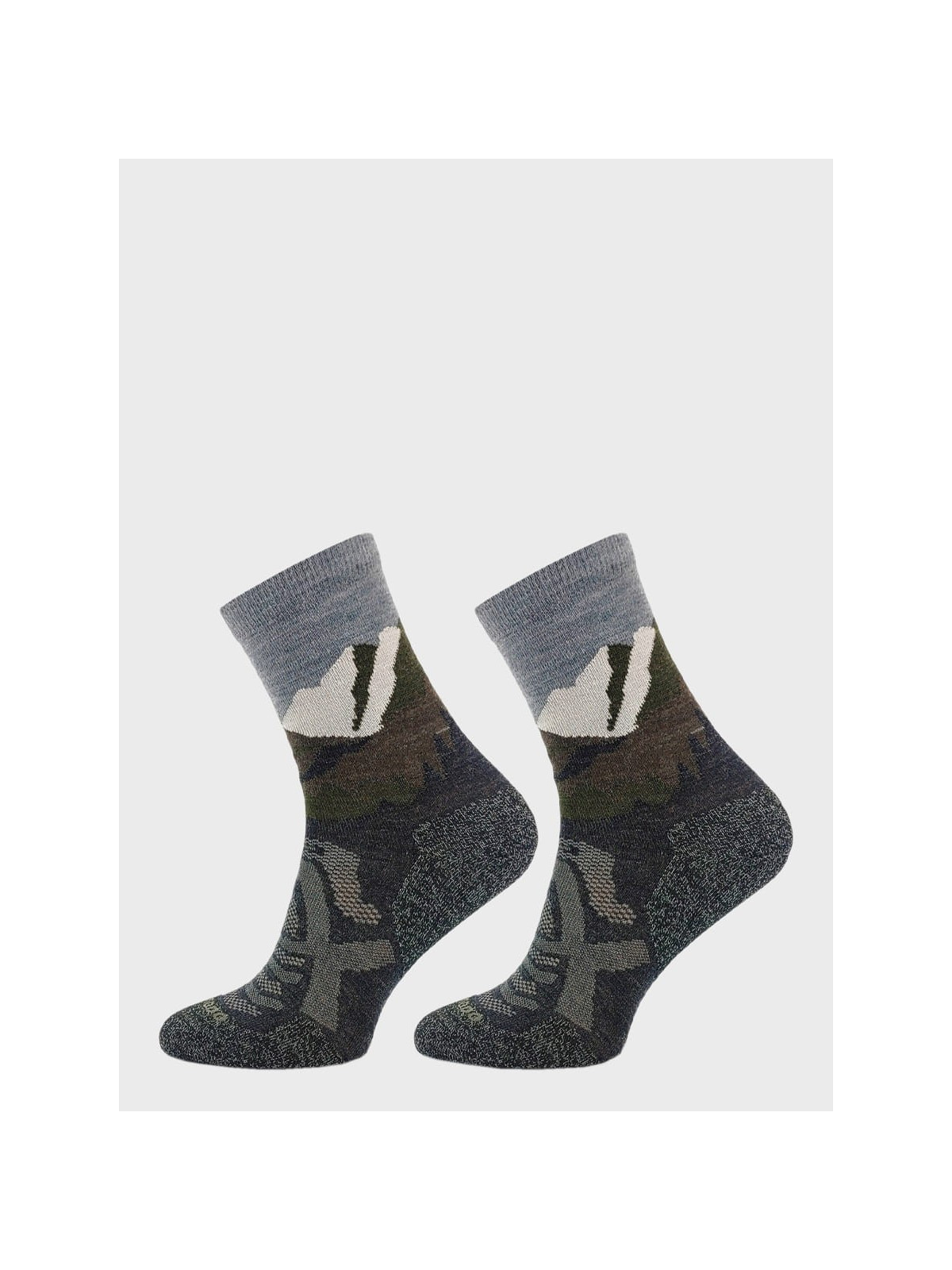 COMODO Skarpety Oddychające Wełniane Turystyczne 70% Wełna Merino Letnie w Góry Szare 43-46