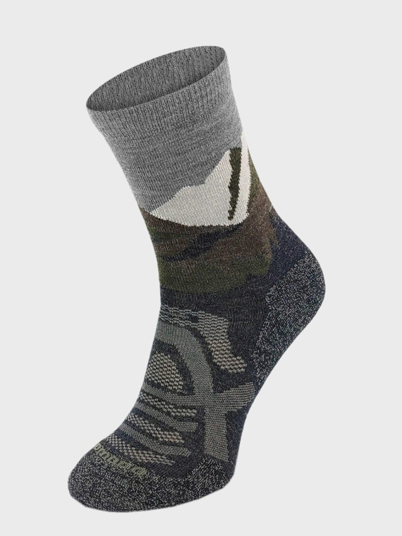 COMODO Skarpety Oddychające Wełniane Turystyczne 70% Wełna Merino Letnie w Góry Szare 43-46