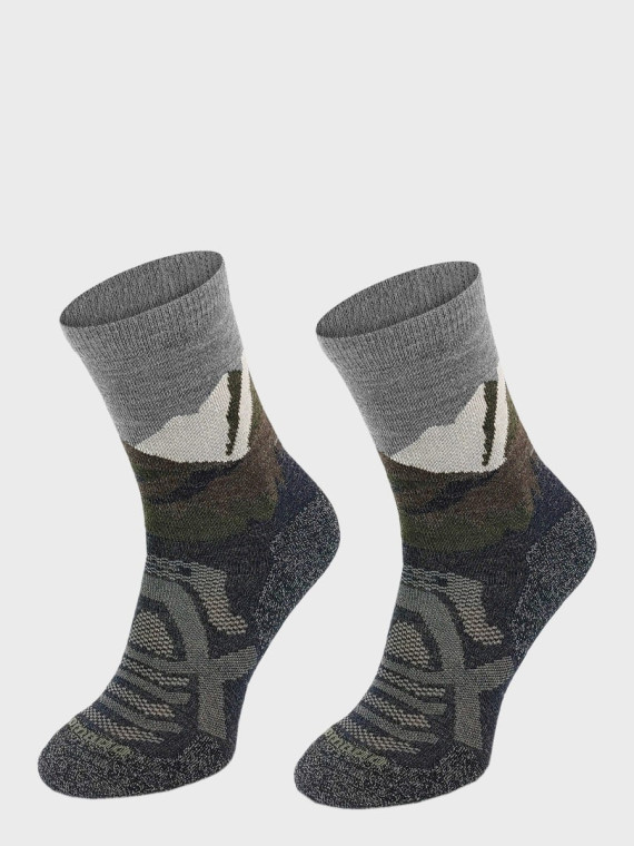 COMODO Skarpety Oddychające Wełniane Turystyczne 70% Wełna Merino Letnie w Góry Szare 43-46