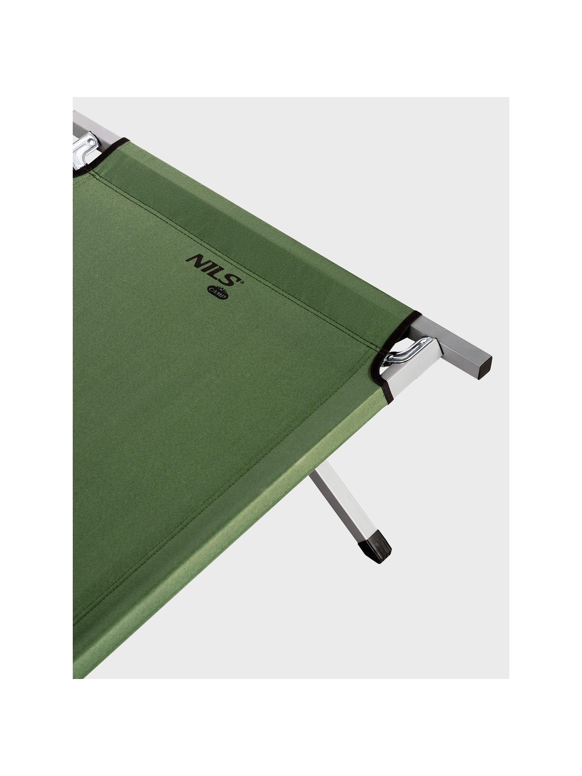 NILS CAMP Łóżko składane polowe 200×60×44cm 120kg NC2756  kanadyjka zielone