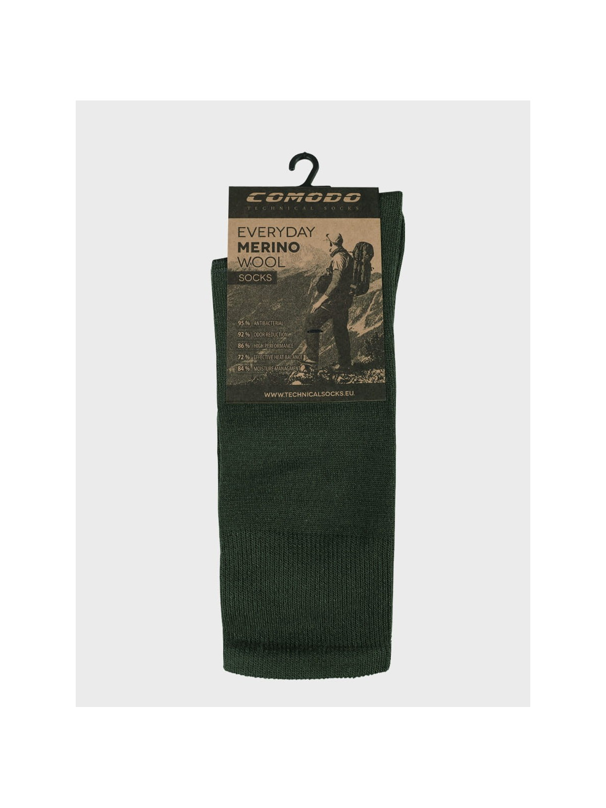 COMODO SKARPETY LETNIE TREKINGOWE  Everyday Merino Zielone 43-46