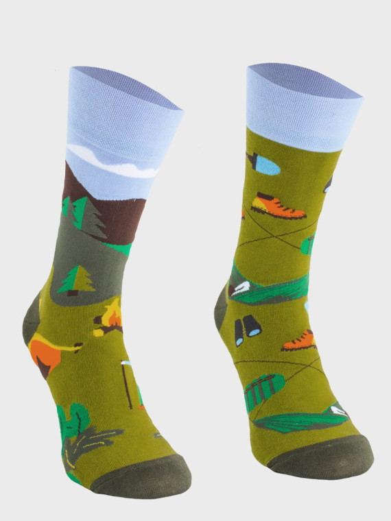 COMODO SKARPETY MĘSKIE DAMSKIE FUNNY SOCKS SM1/78 MOTYW KEMPING 35-38