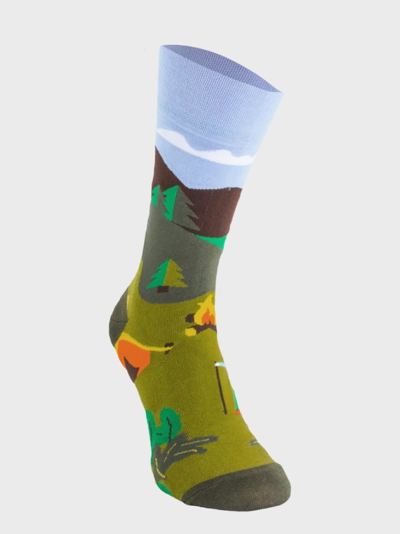 COMODO SKARPETY MĘSKIE DAMSKIE FUNNY SOCKS SM1/78 MOTYW KEMPING 35-38