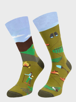 COMODO SKARPETY MĘSKIE DAMSKIE FUNNY SOCKS SM1/78 MOTYW KEMPING 35-38