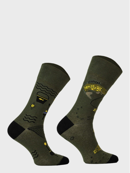 COMODO SKARPETY MĘSKIE DAMSKIE FUNNY SOCKS SM1/61 MOTYW WĘDKARSTWO 35-38