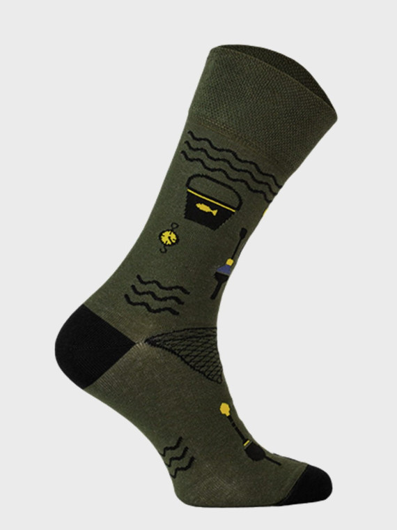 COMODO SKARPETY MĘSKIE DAMSKIE FUNNY SOCKS SM1/61 MOTYW WĘDKARSTWO 35-38