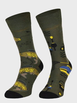 COMODO SKARPETY MĘSKIE DAMSKIE FUNNY SOCKS SM1/61 MOTYW WĘDKARSTWO 35-38