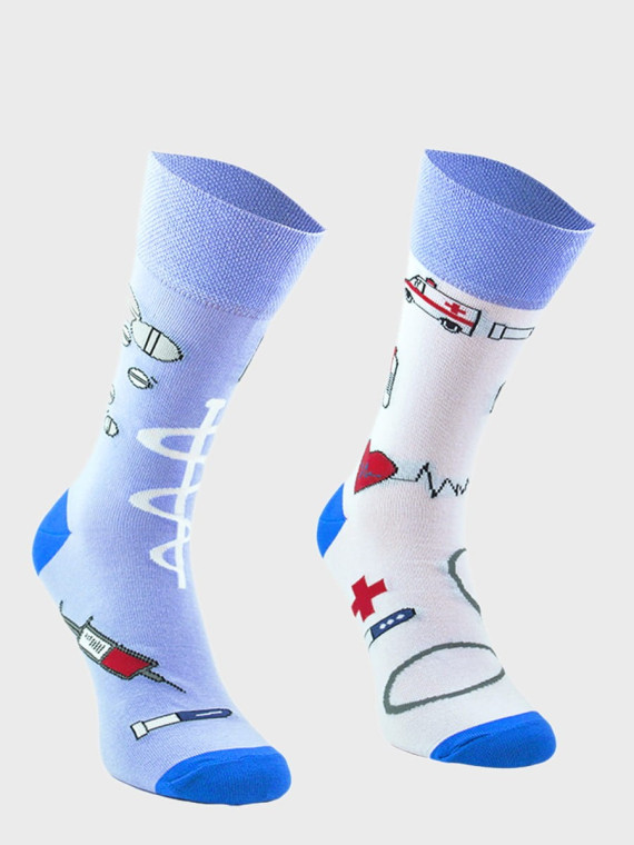 COMODO SKARPETY MĘSKIE DAMSKIE FUNNY SOCKS SM1/52 MOTYW SŁUŻBA ZDROWIA 35-38