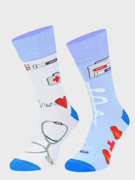 COMODO SKARPETY MĘSKIE DAMSKIE FUNNY SOCKS SM1/52 MOTYW SŁUŻBA ZDROWIA 35-38