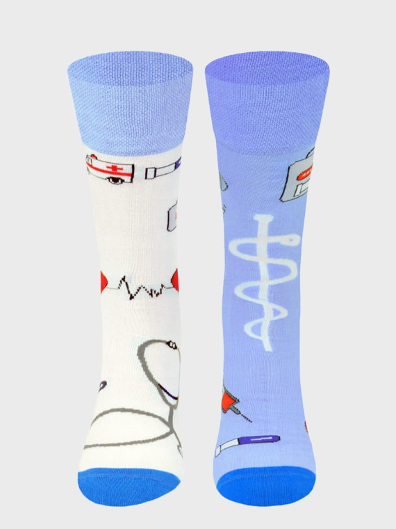 COMODO SKARPETY MĘSKIE DAMSKIE FUNNY SOCKS SM1/52 MOTYW SŁUŻBA ZDROWIA 35-38