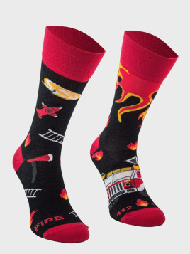 COMODO SKARPETY MĘSKIE DAMSKIE FUNNY SOCKS SM1/49 MOTYW STRAŻ POŻARNA 35-38
