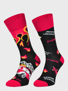 COMODO SKARPETY MĘSKIE DAMSKIE FUNNY SOCKS SM1/49 MOTYW STRAŻ POŻARNA 35-38