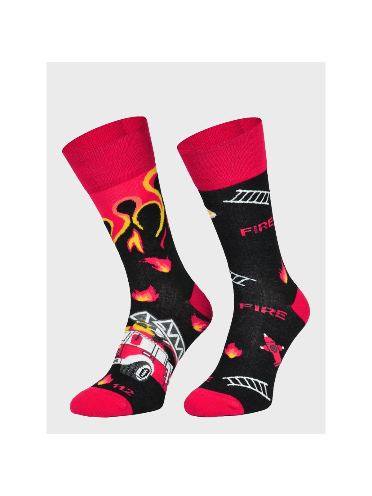 COMODO SKARPETY MĘSKIE DAMSKIE FUNNY SOCKS SM1/49 MOTYW STRAŻ POŻARNA 35-38