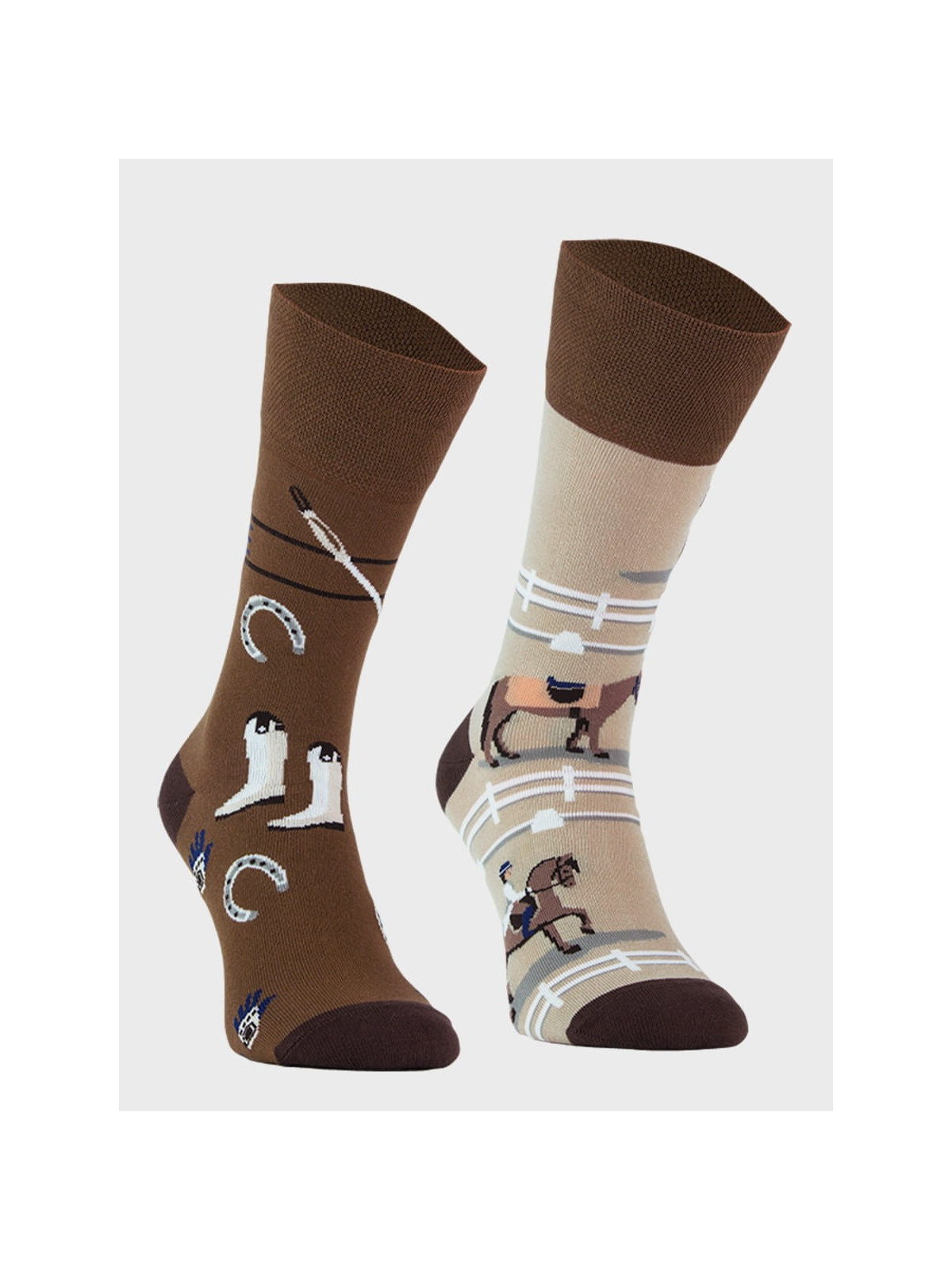 COMODO SKARPETY MĘSKIE DAMSKIE FUNNY SOCKS SM1/46 MOTYW JEŹDZIECTWO 43-46