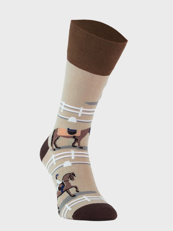 COMODO SKARPETY MĘSKIE DAMSKIE FUNNY SOCKS SM1/46 MOTYW JEŹDZIECTWO 43-46
