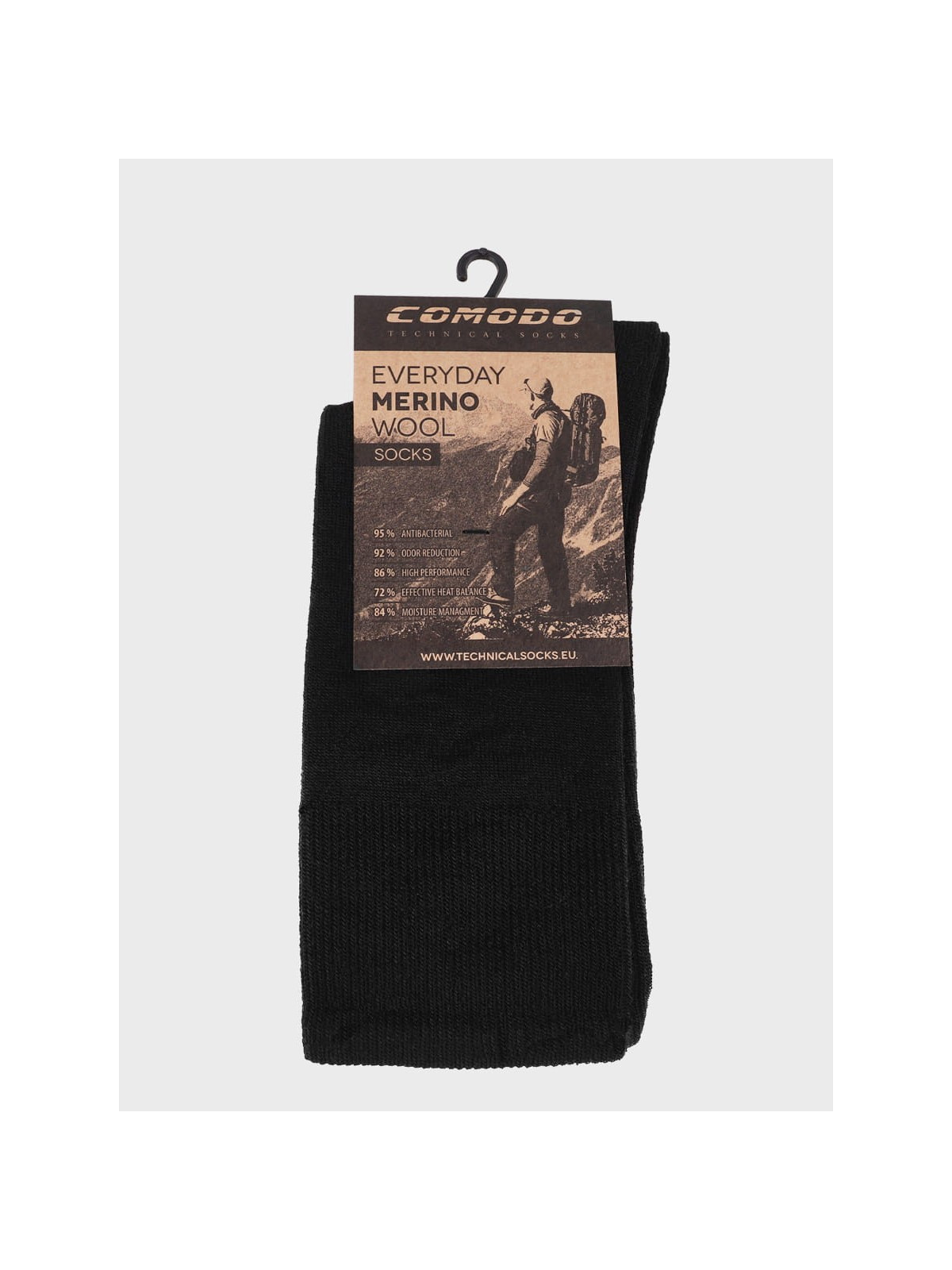 COMODO SKARPETY LETNIE TREKINGOWE  Everyday Merino czarne 43-46