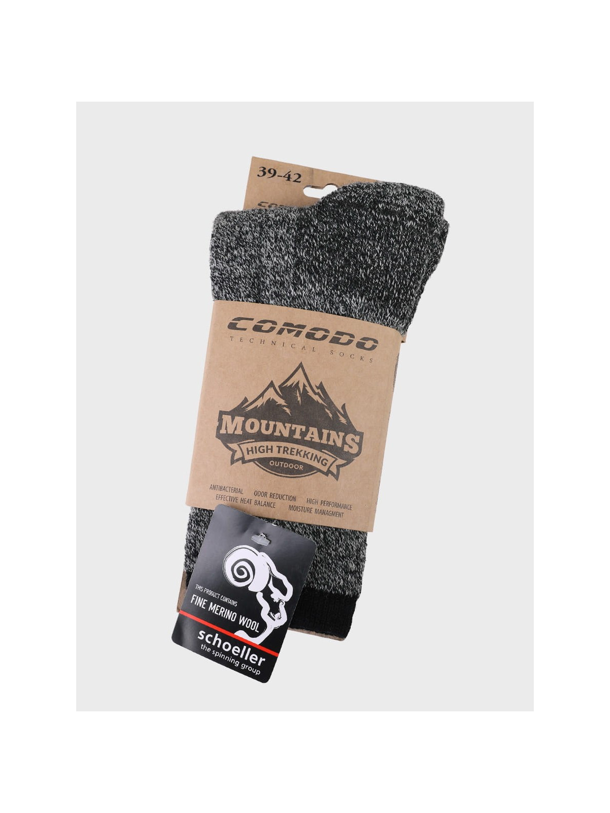 COMODO SKARPETY ZIMOWE TURYSTYCZNE 80% WEŁNA MERINO TRE10 Szare 43-46