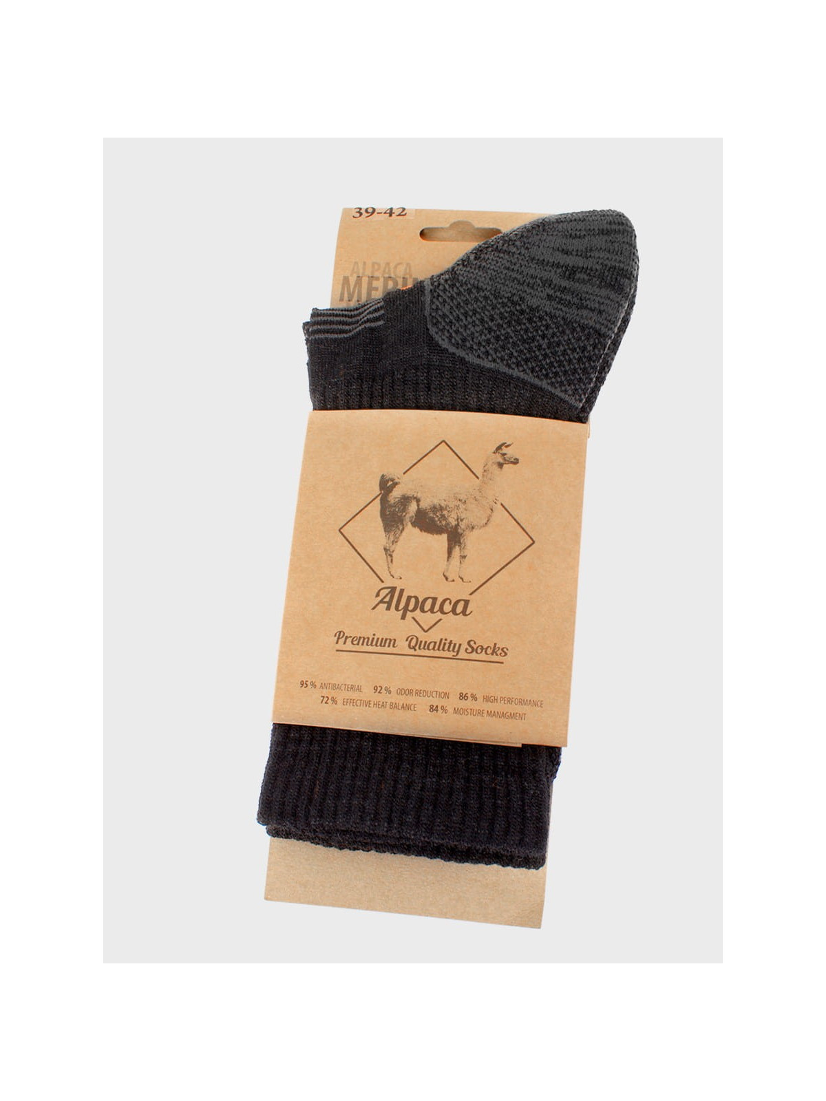 COMODO Skarpety LIGHT HIKER Wełna Merino + Alpaka Czarne 43-46