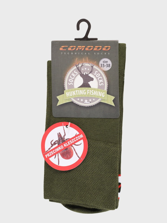 COMODO Skarpety myśliwskie trekkingowe Anty kleszczowe SMP2 khaki 43-46