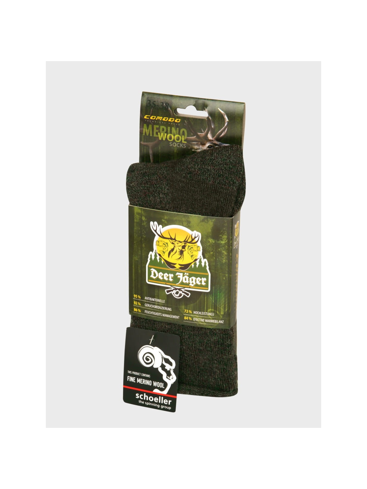 COMODO Skarpety Zimowe  wysokie HUNTING wełna merino SMG2-01 Khaki 43-46