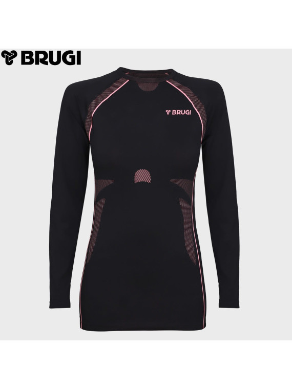 BRUGI BLUZA TERMOAKTYWNA 2RC3 RGZ DAMSKA CZARNO-RÓŻOWA L/XL