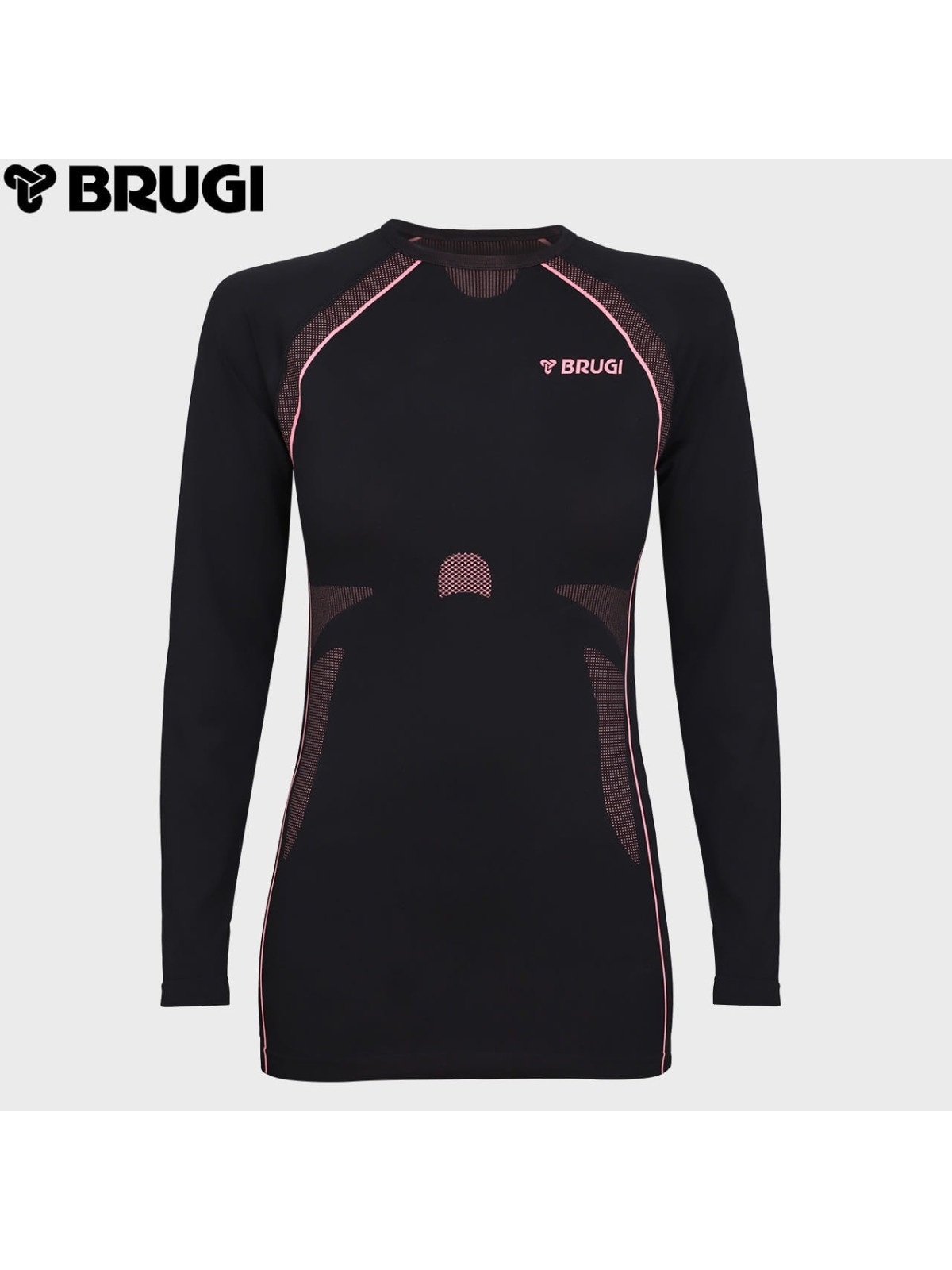 BRUGI BLUZA TERMOAKTYWNA 2RC3 RGZ DAMSKA CZARNO-RÓŻOWA L/XL